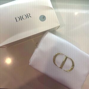 Dior Cosmetic bag - Luxury gold on white fabric - New in box